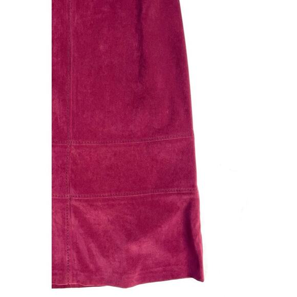 Lemmie for Nina Leonard Wine Suede Skirt - Picture 2 of 3